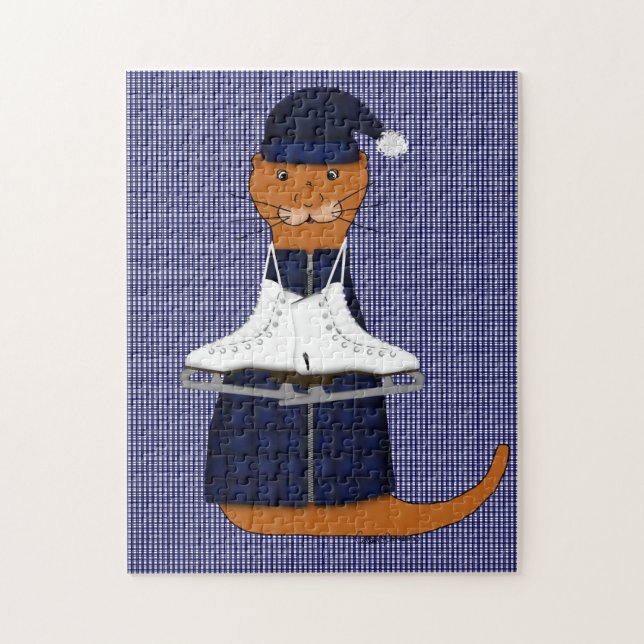 Oliver The Otter Skates Jigsaw Puzzle (Vertical)