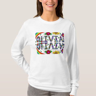 Olivia, Chica Nombra Camiseta De Arte Folclórico W