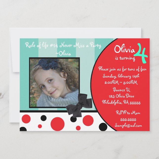 Olivia El Cerdo Inspiró La Invitación (Anverso)