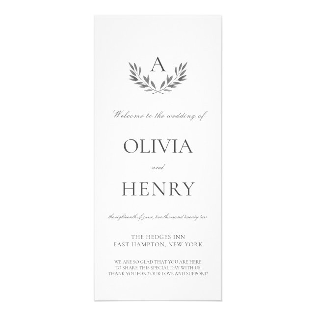 Olivia Elegant Programa Simple De Bodas Dobles (Frente)