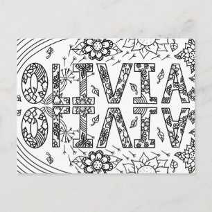 Olivia, una tarjeta para que colorees