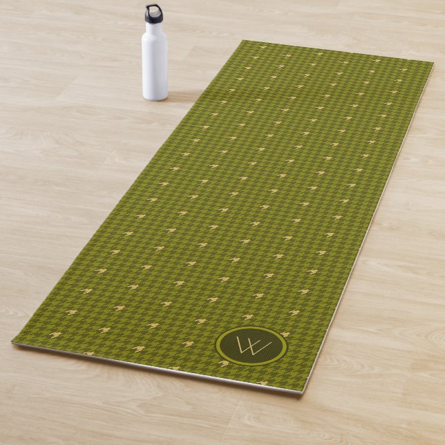 Olivo con acento dorado Houndstoth Yoga Mat (In situ)