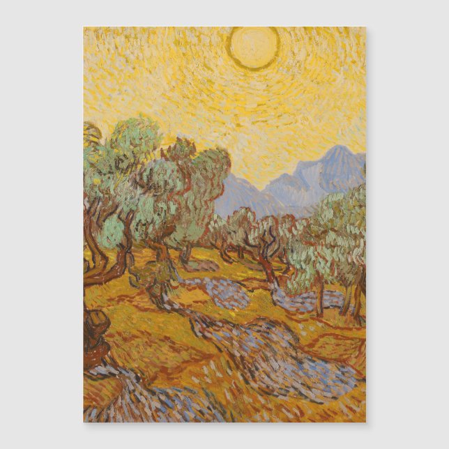 Olivos de Van Gogh Cielo Sol Amarillo (Anverso)