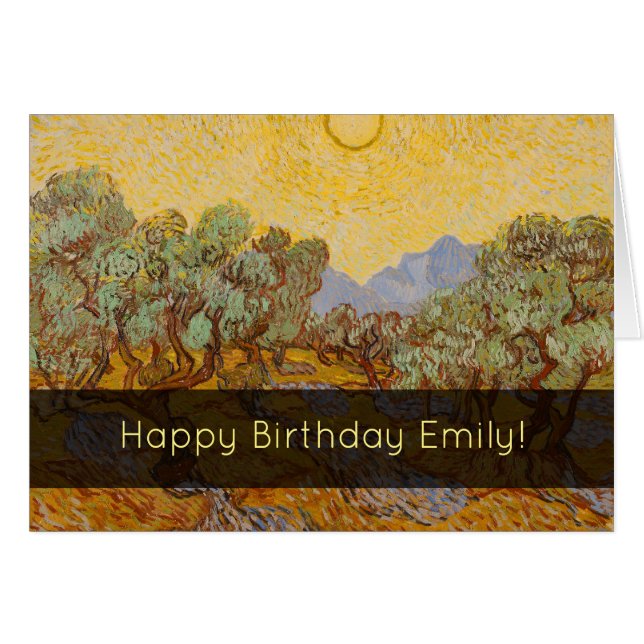 Olivos de Van Gogh Cielo Sol Amarillo (Anverso (Horizontal))