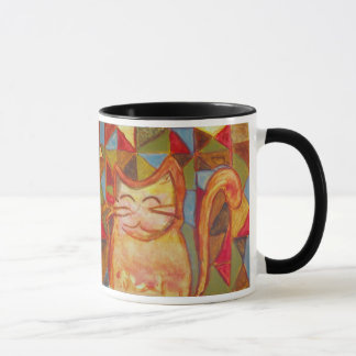 Ollie la taza anaranjada del gato del remiendo