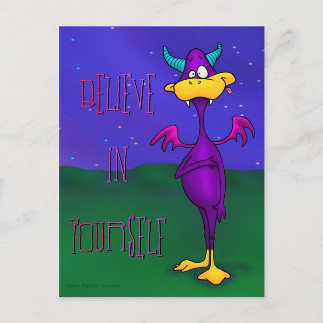 Ollie the Monster, con postal (Anverso)