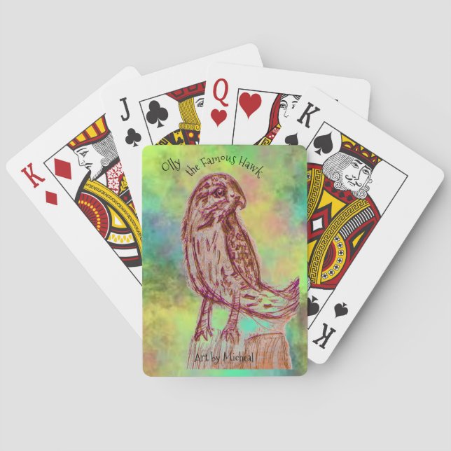Olly the Famous Hawk jugando cartas (Reverso)