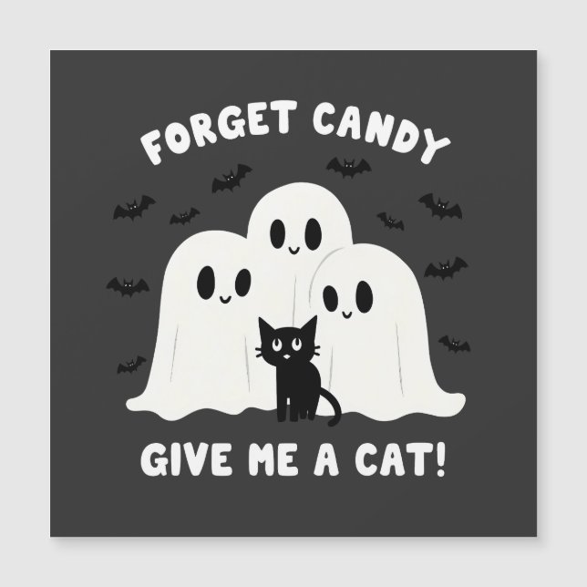 Olvidar los dulces Dame un gato Halloween espeluzn (Anverso)