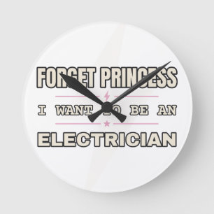 Olvidar princesa, electricista — Reloj de pared