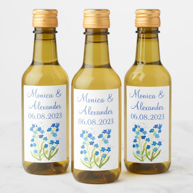 Olvídate de la boda de primavera floral azul (Botellas)