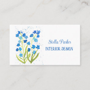 Olvídate de mi tarjeta de visita floral azul elega