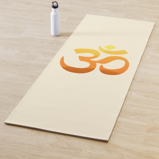 Om Amarillo Mantra Yoga Mat Gold Sun Medición (In situ)