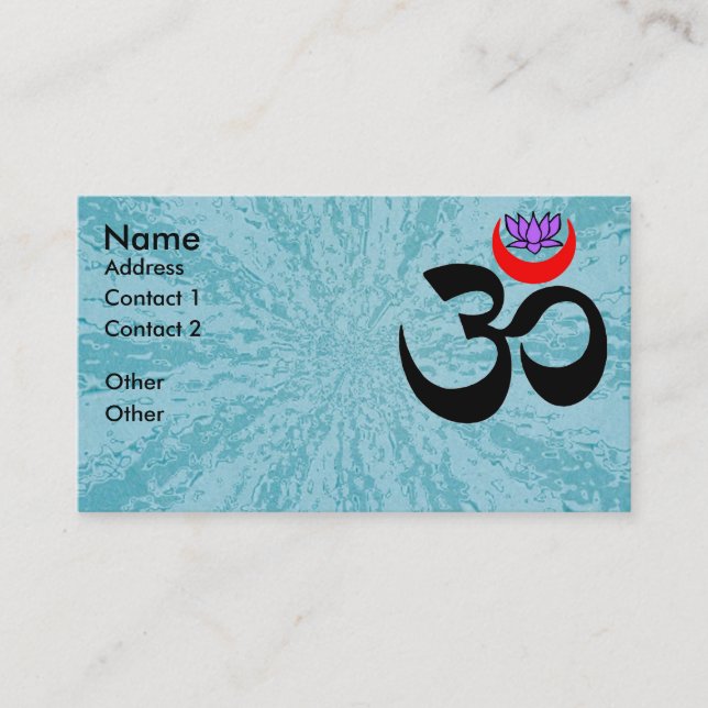 Om artístico - Tarjeta de visita de yoga (Anverso)