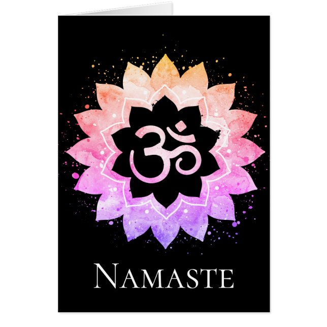 *~* OM AUM Símbolo de flor de Lotus espiritual Man (Frente)