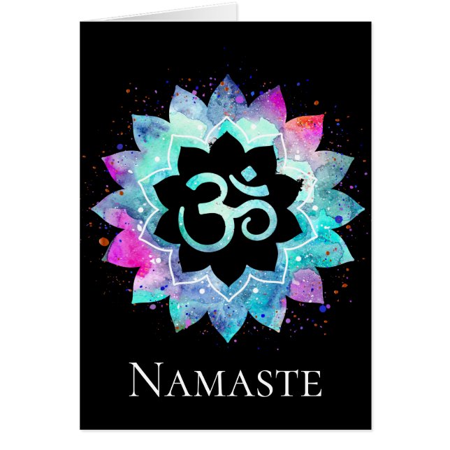 *~* OM AUM Symbol Watercolor Lotus Mandala (Frente)