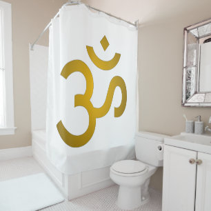 Om devanagari en cortina de ducha