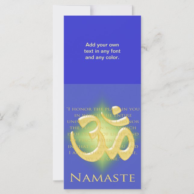 Om en azul y oro - Namaste (Anverso)