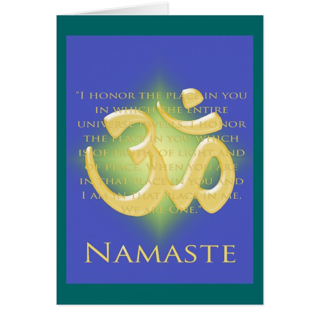 Om en azul y oro - Namaste (Frente)