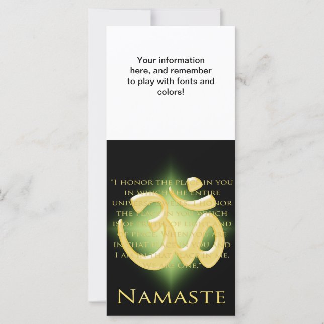 Om en negro y oro - Namaste (Anverso)