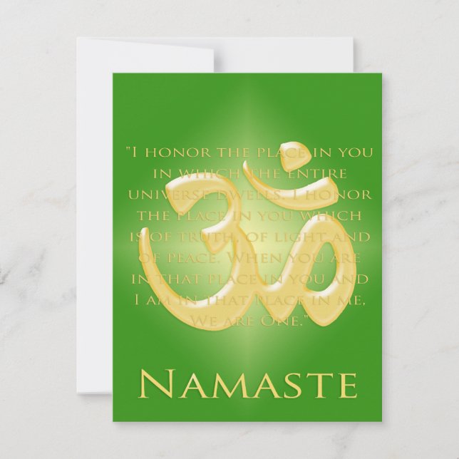 Om en verde y oro - Namaste (Anverso)