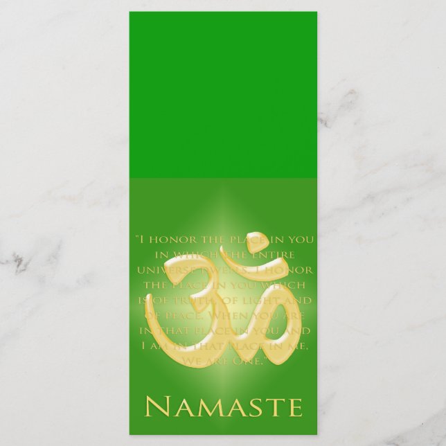Om en verde y oro - Namaste (Anverso)