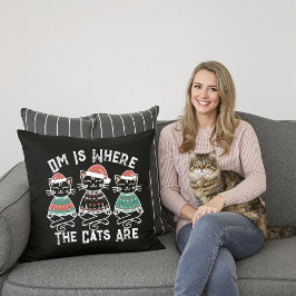 Om es donde los gatos son Cojín decorativo festivo
