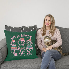 Om es donde los gatos son Cojín decorativo festivo