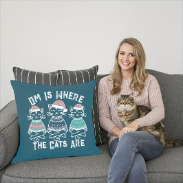 Om es donde los gatos son Cojín decorativo festivo