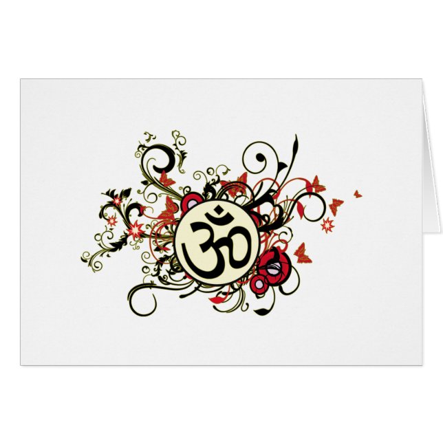 OM floral budista (Anverso (Horizontal))