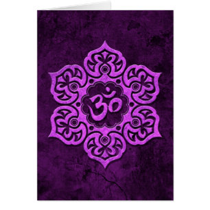 OM floral de piedra púrpura