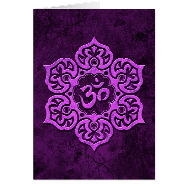 OM floral de piedra púrpura (Frente)