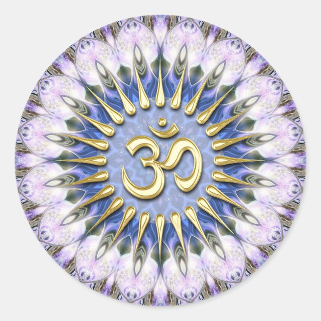 OM Lavender Love Energy Spiritual Heather Pegatina (Anverso)