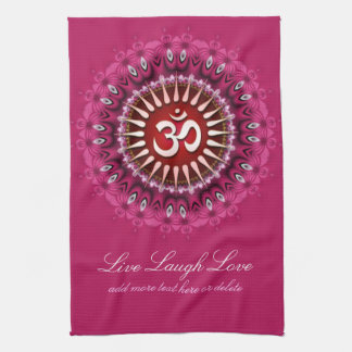 OM Mandala rosa Toalla de Té de Nueva Era