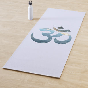 Om Mantra Yoga Mat Water Ocean Meditación Azul