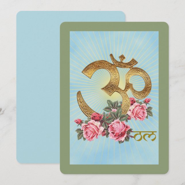 OM of India - Tarjeta de felicitación (Anverso / Reverso)