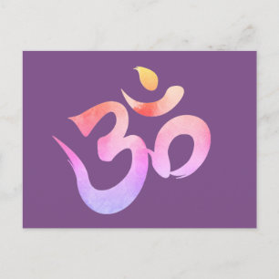 Om, tarjeta OmPostcard Waterololor