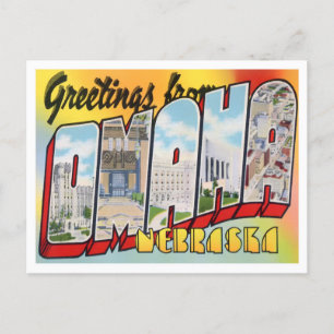 Omaha, postal de las grandes letras de Nebraska