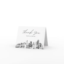 Omaha Skyline Sketch Blank Gracias Tarjeta