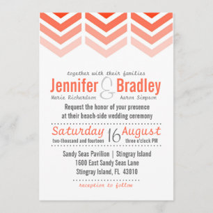 Ombre Arregla Invitación a la Boda Chevron Moderna