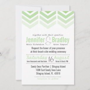 Ombre Arregla Invitación a la Boda de Chevron Mode