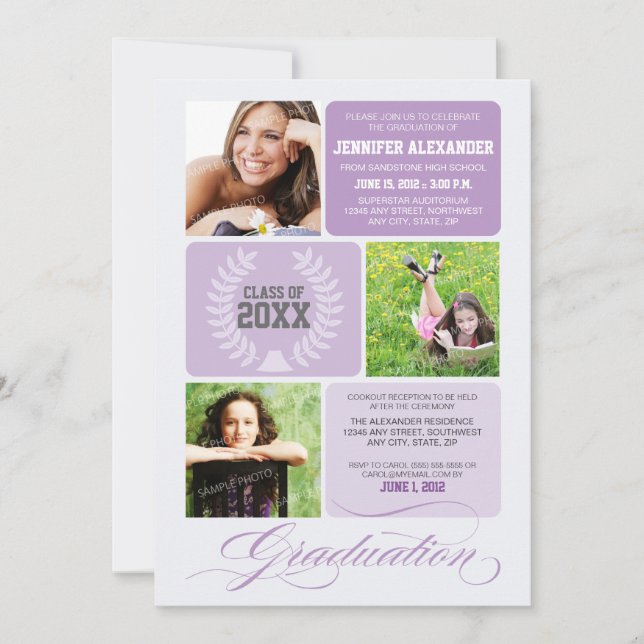 Ombre bloquea la invitación de la fiesta de (Anverso)