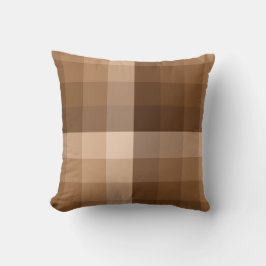 Ombre Checker Bloquea Cojín decorativo Browns