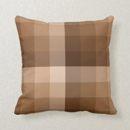 Ombre Checker Bloquea Cojín decorativo Browns