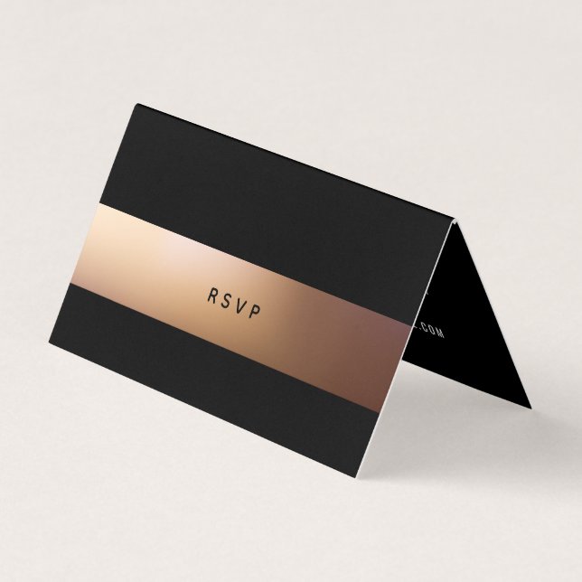 Ombré dorado, tarjeta RSVP de fotografía moderna (Anverso)