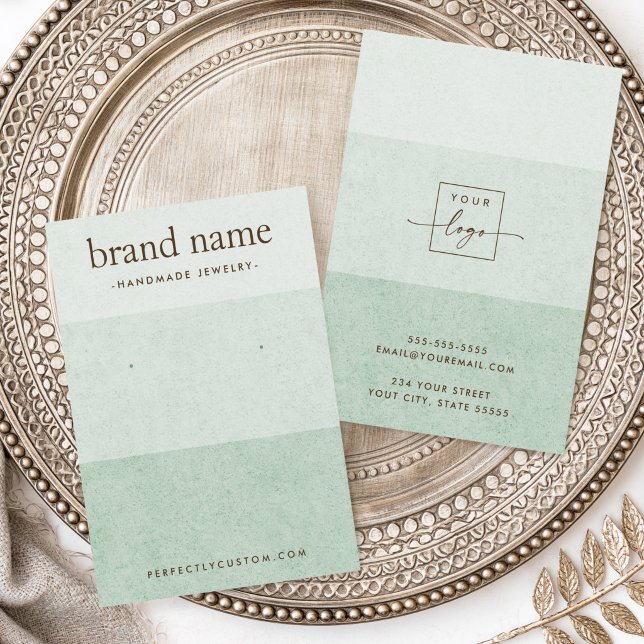 Ombre light green texture earring display card (Ombre light green texture earring display card)