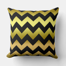 Ombre Ombre Oro Negro Antiguo Zig Zag Almohada a r