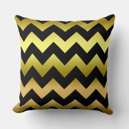 Ombre Ombre Oro Negro Antiguo Zig Zag Almohada a r