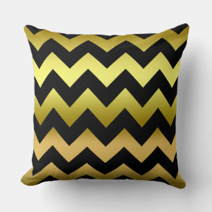 Ombre Ombre Oro Negro Antiguo Zig Zag Almohada a r