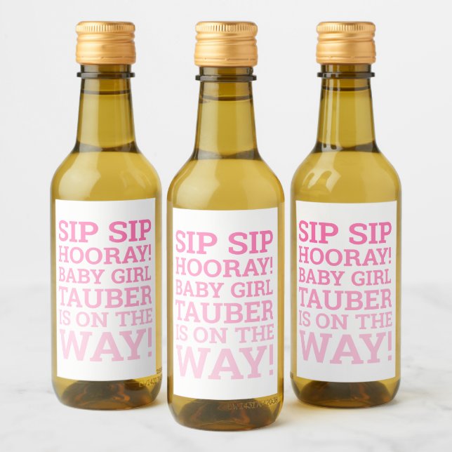 Ombre personalizado Sip Sip Hooray Baby Shower (Botellas)