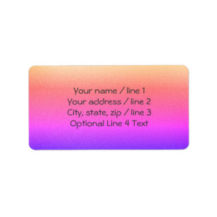 Ombre Rainbow Sunset Etiquetas Shimmery Bookplat